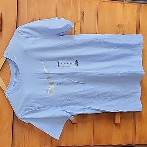 Nike: Men's Swoosh Air Metallic Graphic Tee, Powder Blue/Silver, Small